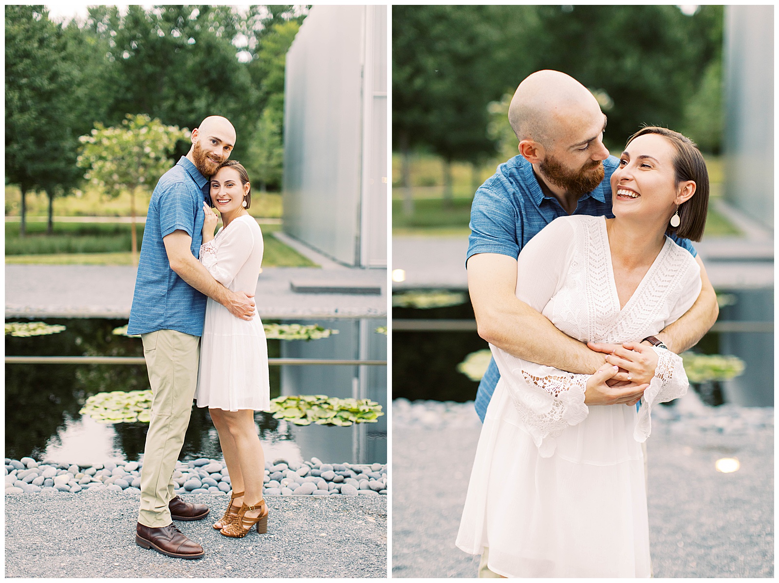 engagement session in raleigh north carolina at the museum of art