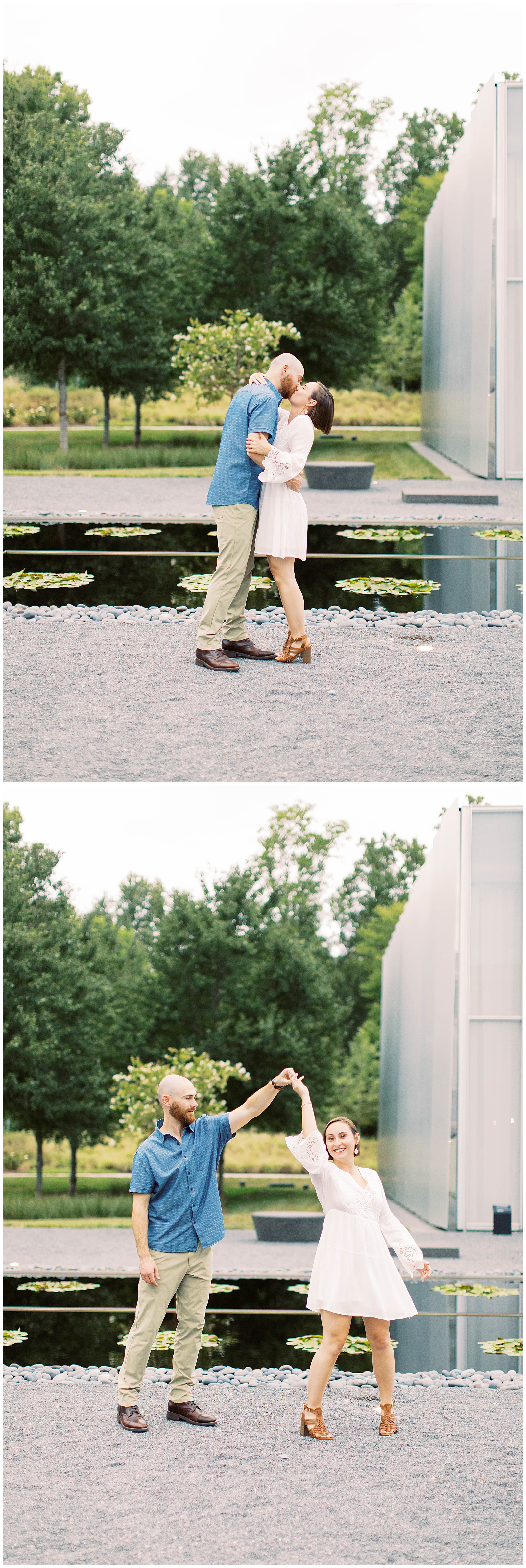 engagement session in raleigh north carolina at the museum of art